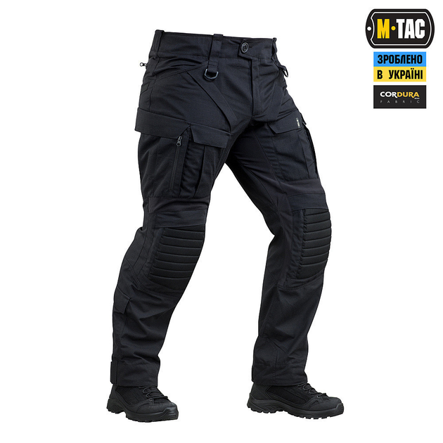 M-tac комплект Black куртка, штани з тактичними наколінниками, термобілизна, плитоноска, сумки XL - зображення 2