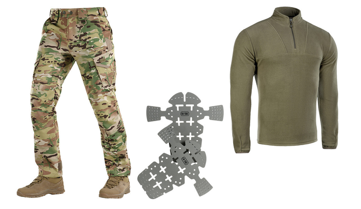 M-tac комплект штаны тактические с вставными наколенниками кофта флисовая XL - изображение 1