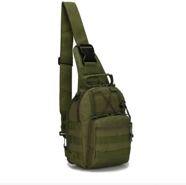 Армейская сумка-рюкзак Хаки Зеленая через плечо для военных - изображение 1