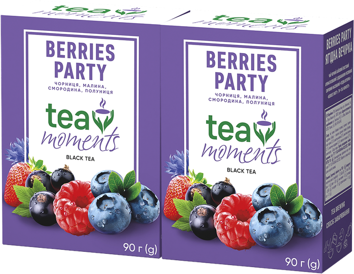 Акція на Упаковка чорного листового чаю Tea Moments Berries Party 90 г х 2 шт від Rozetka