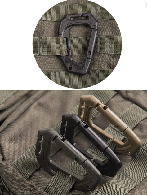 Карабін Molle олива 2 шт Mil Tec Німеччина - зображення 2