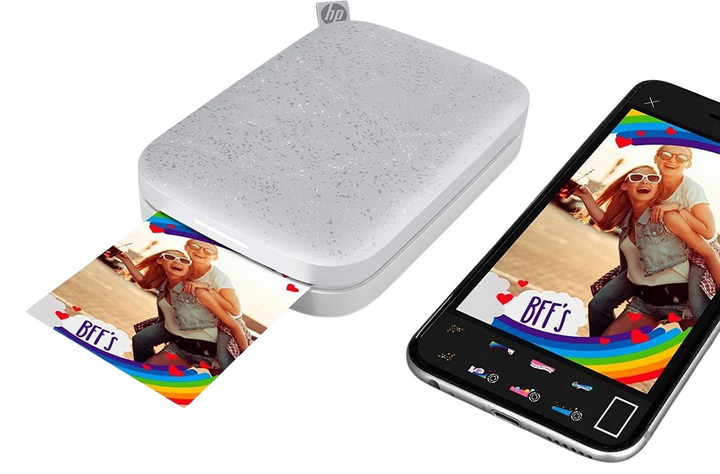 Фотопринтер HP SProcket Portable Luna White + 10 фотокарток (192545379274) - зображення 3
