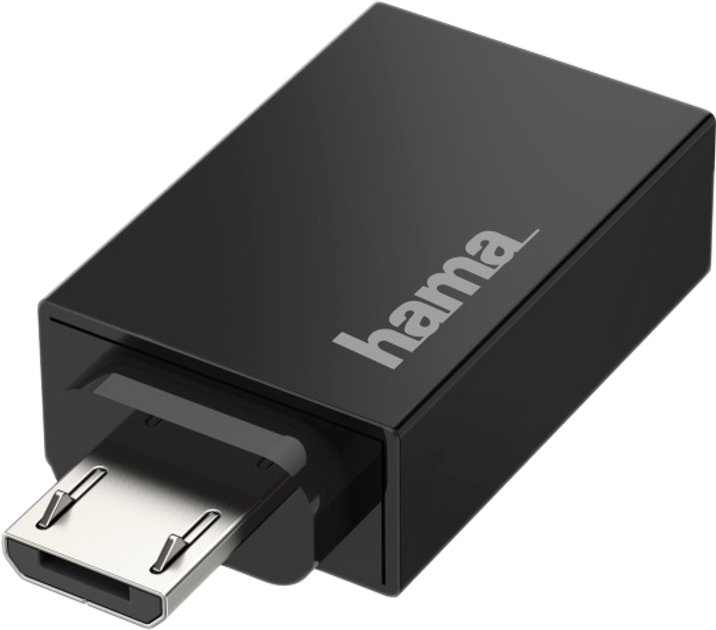 Адаптер Hama OTG Micro USB — USB 2.0 Black (00200307) - зображення 1