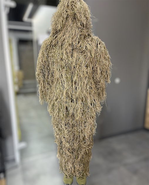 Маскувальний костюм Кікімора (Geely), нитка Койот, розмір SM до 75 кг, костюм розвідника, маскхалат кікімора - зображення 2
