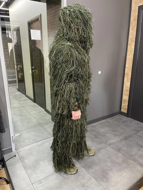 Маскувальний костюм Кікімора (Geely), нитка woodland, розмір S-M до 75 кг, костюм розвідника, маскхалат кікімора - зображення 2