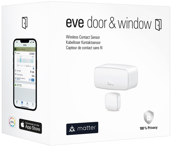 Inteligentny czujnik otwarcia drzwi/okna Eve Door and Window (10EBN9951) - obraz 2