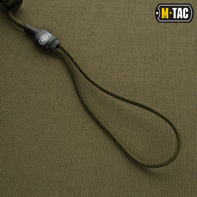 M-Tac шнур страхувальний Lite комбінований з D-кільцем олива - зображення 2