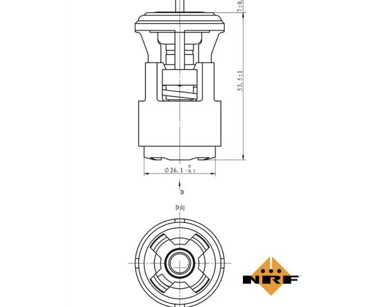 725133 NRF Термостат VW Golf III/IV 1.4/1.6 NRF (725133) - изображение 1