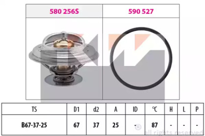 580 256 KW Термостат (аналог EPS 1.880.256/Facet 7.8256) KW (580256) - изображение 1