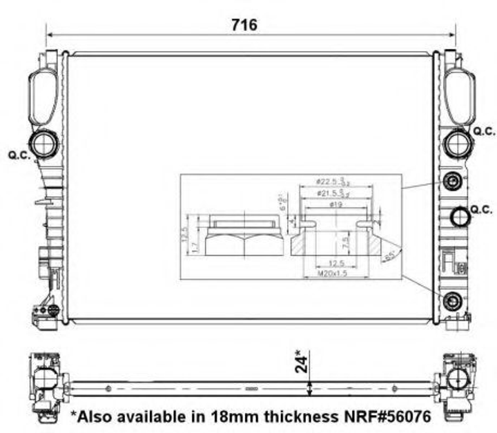 Радиатор, система охлаждения двигателя NRF 53423 NRF (53423) - изображение 1