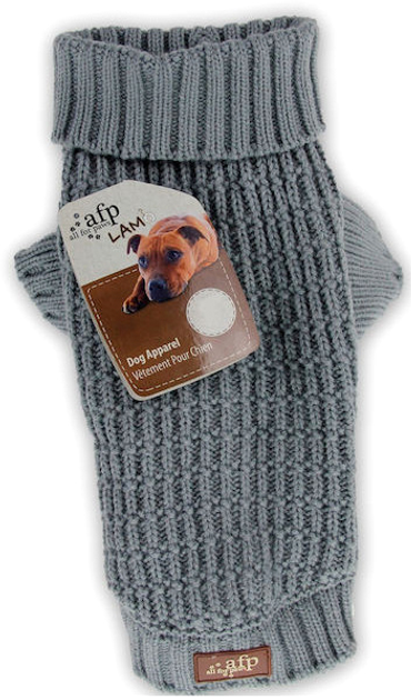 Sweter All For Paws Knitted Dog Sweater Fishermans M 30.5 cm Grey (0847922052942) - obraz 1