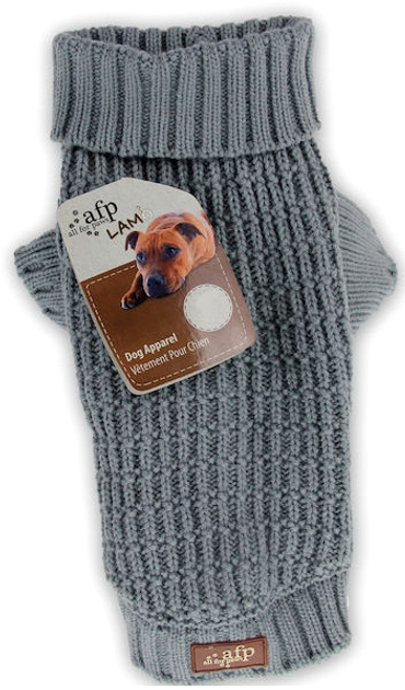 Sweter All For Paws Knitted Dog Sweater Fishermans S 25.4 cm Grey (0847922052935) - obraz 1