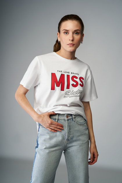Футболка с текстовым принтом Miss Sixty 15470 S Белый (MXSJ9760CE9587) 