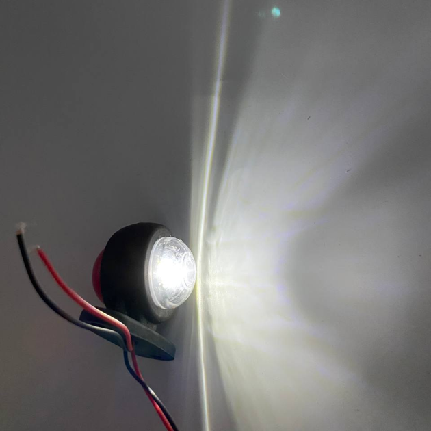Боковые фонари LED/ЛЕД габариты заноса прицепа для грузовых авто 12-24V рожки в резиновом корпусе КРУГ - изображение 3