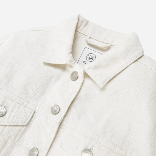 Kurtka jeansowa młodzieżowa dziewczęca Cool Club CJG2422096 140 cm Biała (5903977252487) - obraz 3