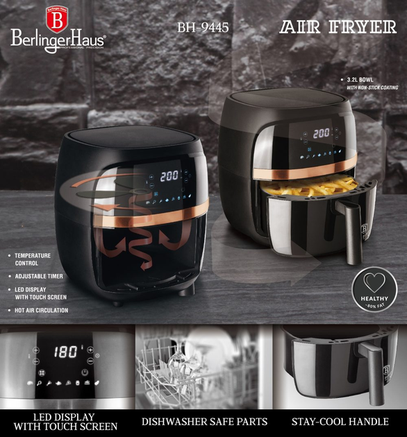 Мультипіч Berlinger Haus Airfryer BH-9445 (5999108451553) - зображення 5