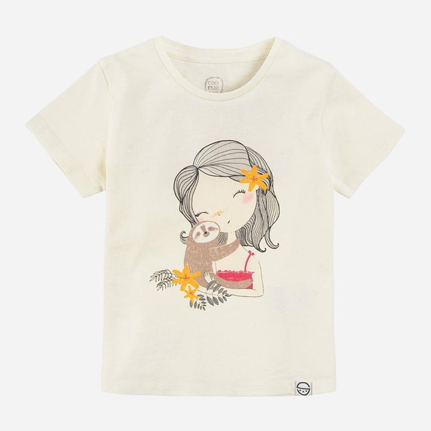 Koszulka dziecięca dla dziewczynki Cool Club CCG2412610 122 cm Ecru (5903977309044) - obraz 1