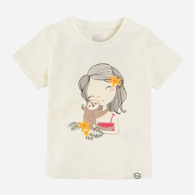 Koszulka dziecięca dla dziewczyki Cool Club CCG2412610 134 cm Ecru (5903977309068) - obraz 1
