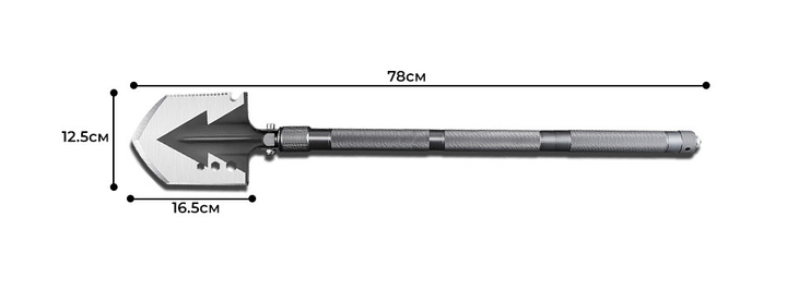 Багатофункціональна складна лопата Чорна ручка - зображення 2