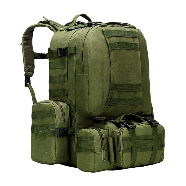 Рюкзак тактический +3 подсумка AOKALI Outdoor B08 75L Green - изображение 1
