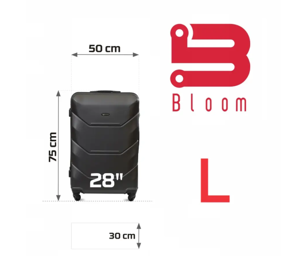 Валіза дорожня на колесах велика 97л Bloom L Червоний з ABS Plus пластик кодовий замок та телескопічна ручка - изображение 6