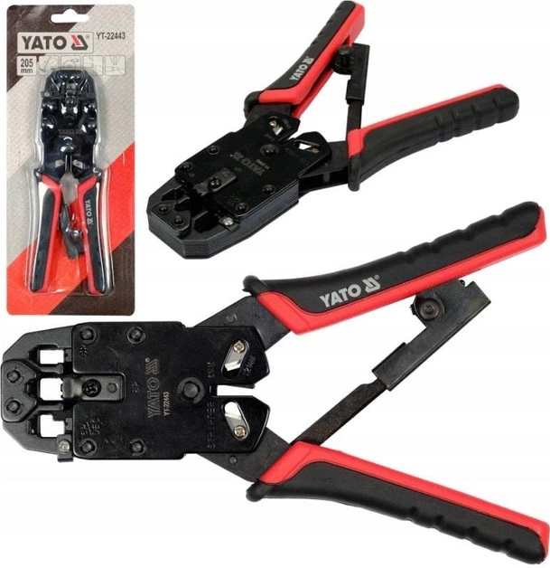 Szczypce do zaciskania i ściągania izolacji YATO RJ45 RJ10 RJ11 205 mm (YT-22443) - obraz 3