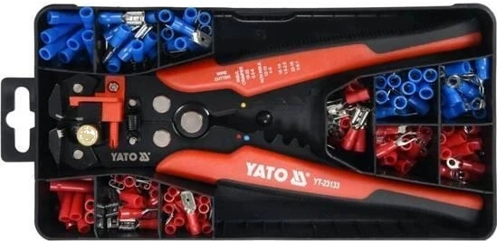 Багатофункціональний інструмент для зняття ізоляції YATO 205 мм з набором ізольованих конекторів 191 шт. (YT-23133) - зображення 3