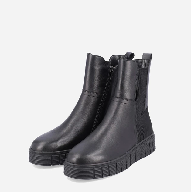 Trzewiki damskie na platformie skórzane Rieker REVW1062-00 39 Czarne (4061811125517) - obraz 4