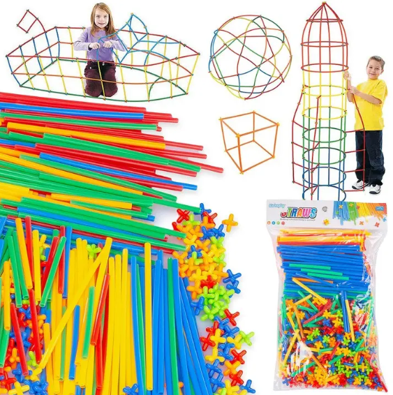 Строительные блоки, трубки, соломинки 3d - 800 элементов Kinderplay KP8464 - Фото 1 Строительные блоки, трубки, соломинки 3d - 800 элементов Kinderplay KP8464 - изображение 1