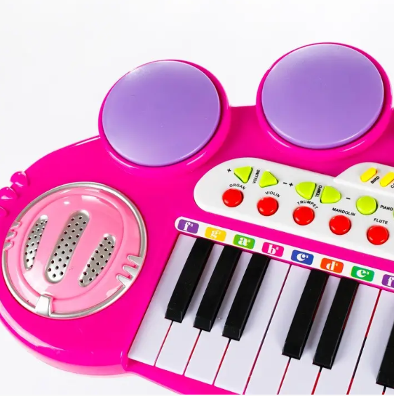 Игровой набор синтезатор пианино с микрофоном табуретом Kinderplay KP8285PIN - изображение 6