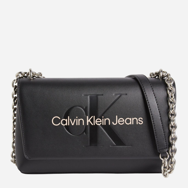 Сумка крос-боді через плече жіноча маленька зі штучної шкіри Calvin Klein Jeans CKRK60K60719801F Чорна (8720108590808) - зображення 1