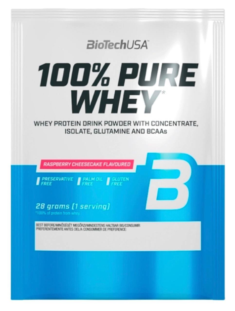 Протеїн Biotech 100% Pure Whey 28 г Малиновий чизкейк (5999076238606) - зображення 1