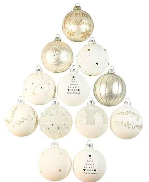 Zestaw ozdób choinkowych Det Gamle Apotek Christmas Ornament box White 10 cm 12 szt (1131434) - obraz 1