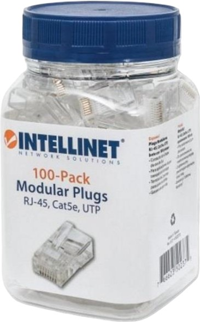 Конектор Intellinet RJ-45 8P/8C Cat 5e UTP 100 шт Transparent (766623502375) - зображення 1