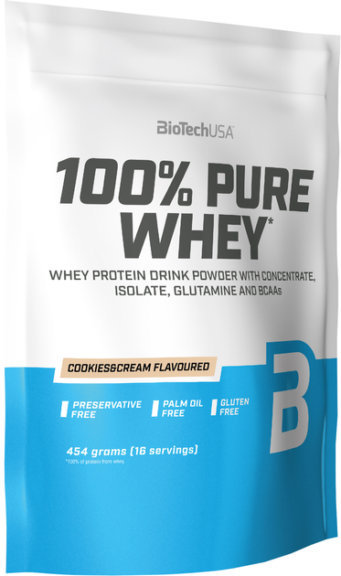 Протеїн Biotech 100% Pure Whey 454 г Печиво з вершками (5999076238392) - зображення 1
