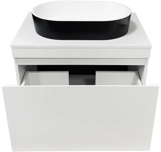 Тумба подвесная ADAMANT Astra W 70 с умывальником Beste New Black Matte/White Glossy - изображение 4
