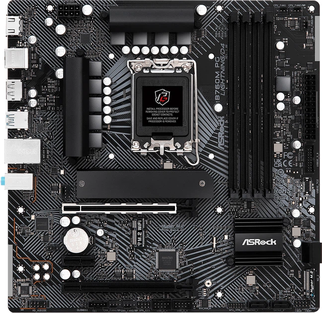 Материнская плата ASRock B760M PG Lightning/D4 (s1700, Intel B760