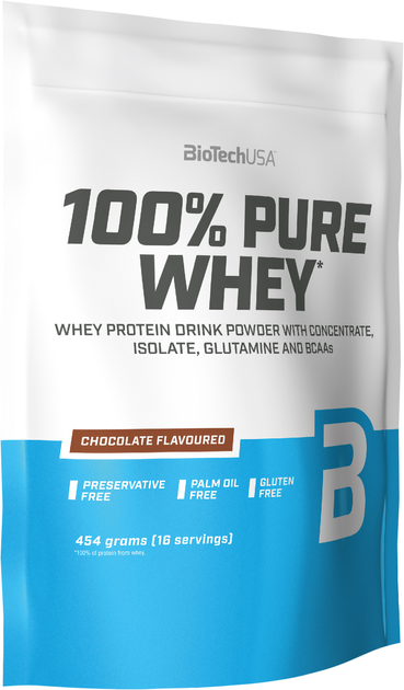 Протеїн Biotech 100% Pure Whey 454 г Шоколад (5999076238323) - зображення 1