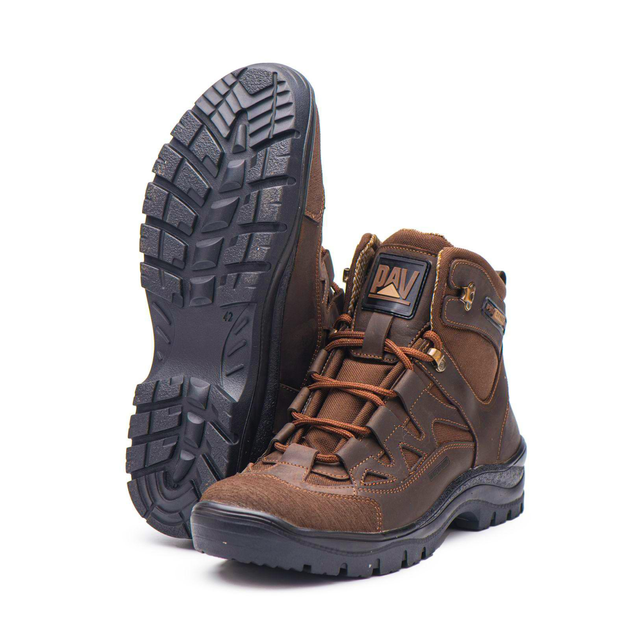 Берці демісезонні тактичні черевики PAV 501 коричневі шкіряні з мембраною Winterfrost 41 - зображення 2