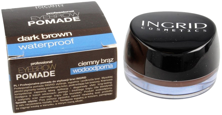 Pomadka Ingrid Cosmetics Waterproof Eyebrow Pomade do konturowania brwi 202 Dark Brown 7 g (5902026660402) - obraz 1