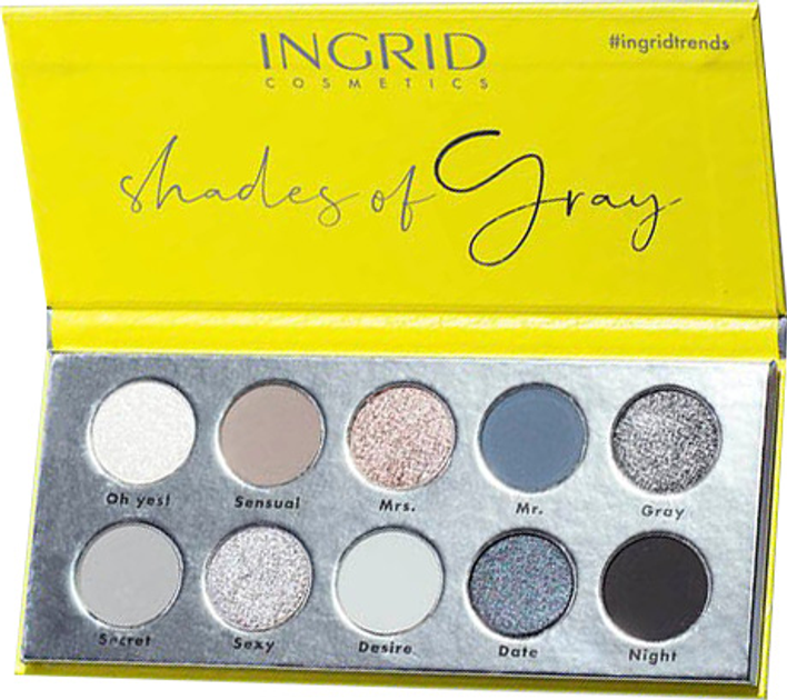 Paleta cieni do powiek Ingrid Shades Of Gray 10 kolorów 15 g (5902026664103) - obraz 1