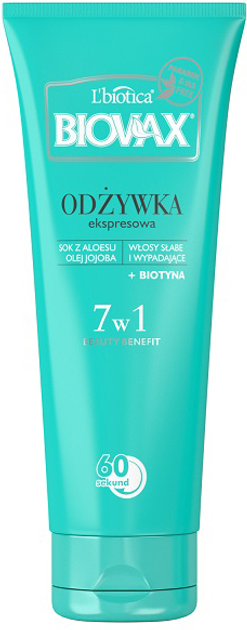 Odżywka do włosów L'biotica Biovax Anti-hair loss 7 w 1 w 60 sekund przeciw wypadaniu włosów 200 ml (5902596711849) - obraz 1