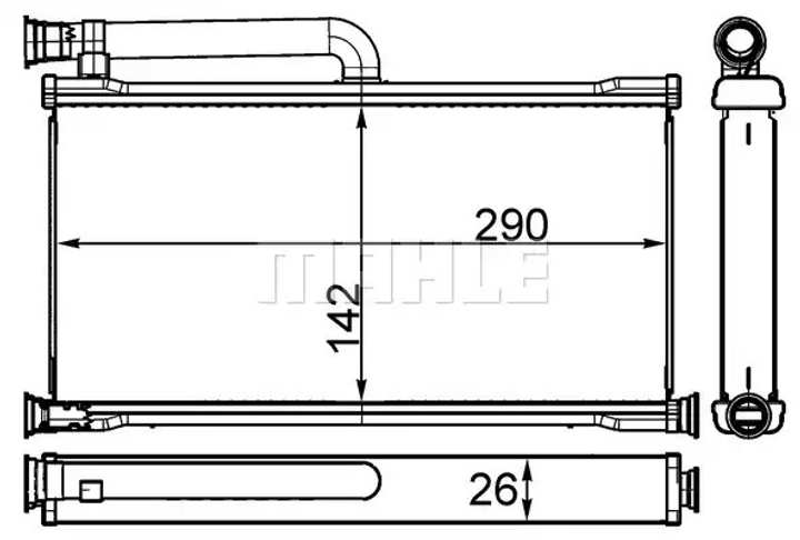 Радіатор пічки Радіатор пічки Audi A6 04-11 (+automatic AC), MAHLE/KNECHT (AH261000S) - зображення 1