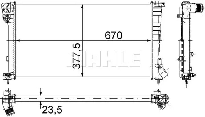 Радиатор охлаждения двигателя Berlingo/Partner/Xsara 1.8D/1.9D 96-15, MAHLE/KNECHT (CR433000S) - изображение 1