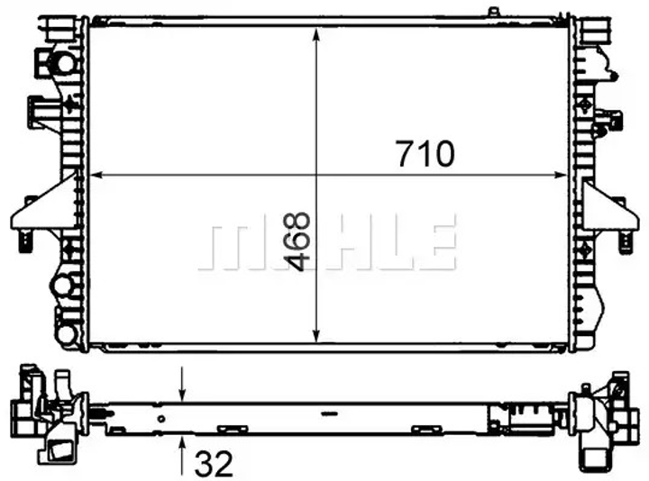 Радиатор охлаждения двигателя T5 1.9TDI/2.0i/3.2i 03 (+/-AC) (710x470x32), MAHLE/KNECHT (CR585000S) - изображение 1