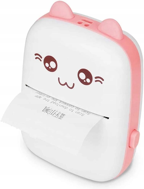 Портативний міні термо принтер Mini Printer рожевий для друку з ...