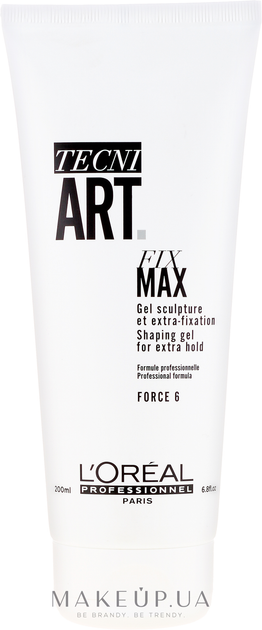 Гель L'oreal Professionnel Tecni Art Fix Max Shaping Gel For Extra Hold Force 6 структуруючо-фіксуючий 200 мл (0000030165519) - зображення 1