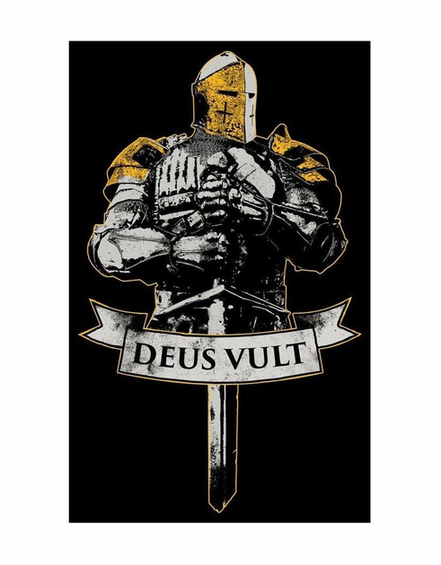 Шеврон патч " DEUS VULT" Так хоче бог. Девіз хрестоносців! " на липучці велкро - зображення 1