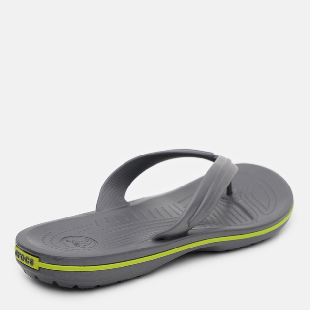 Klapki japonki męskie Crocs Crocband 11033-0A1 43-44 (M10/W12) 28 cm Ciemnoszary/Zielony (887350969931) - obraz 4