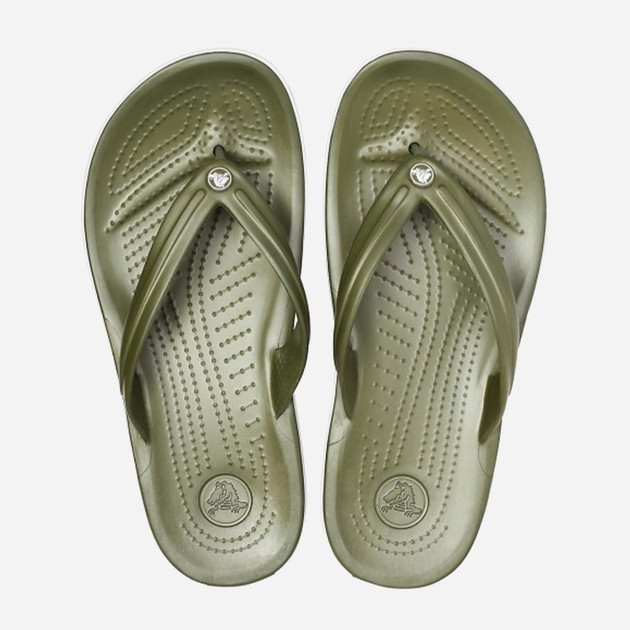 Klapki japonki męskie Crocs Crocband 11033-37P 43-44 (M10/W12) 28 cm Zielony/Biały (191448284470) - obraz 4